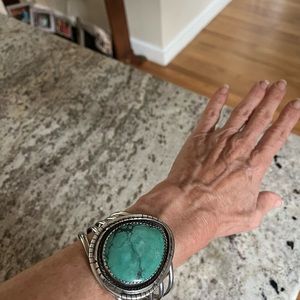 Turquoise sterling silver unique bracelet